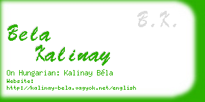 bela kalinay business card